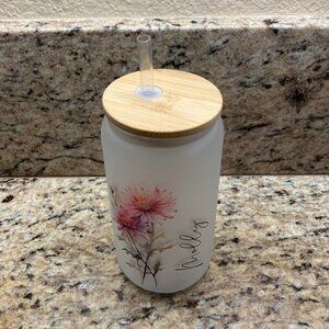 *New* "Molly" Glass Tumbler with Straw